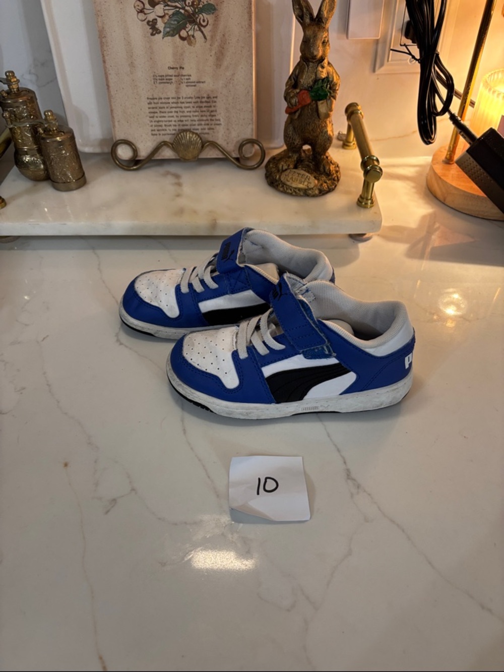 Puma Kids Blue, White and Black Low-Top Sneakers